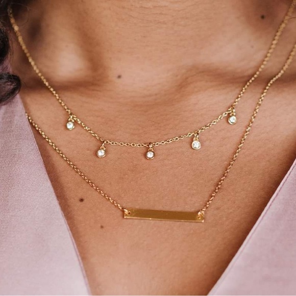 Layered gem necklace - Picture 3 of 5